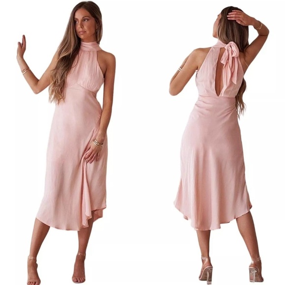 REVOLVE Dresses & Skirts - Revolve Saints & Secrets peach halter midi dress